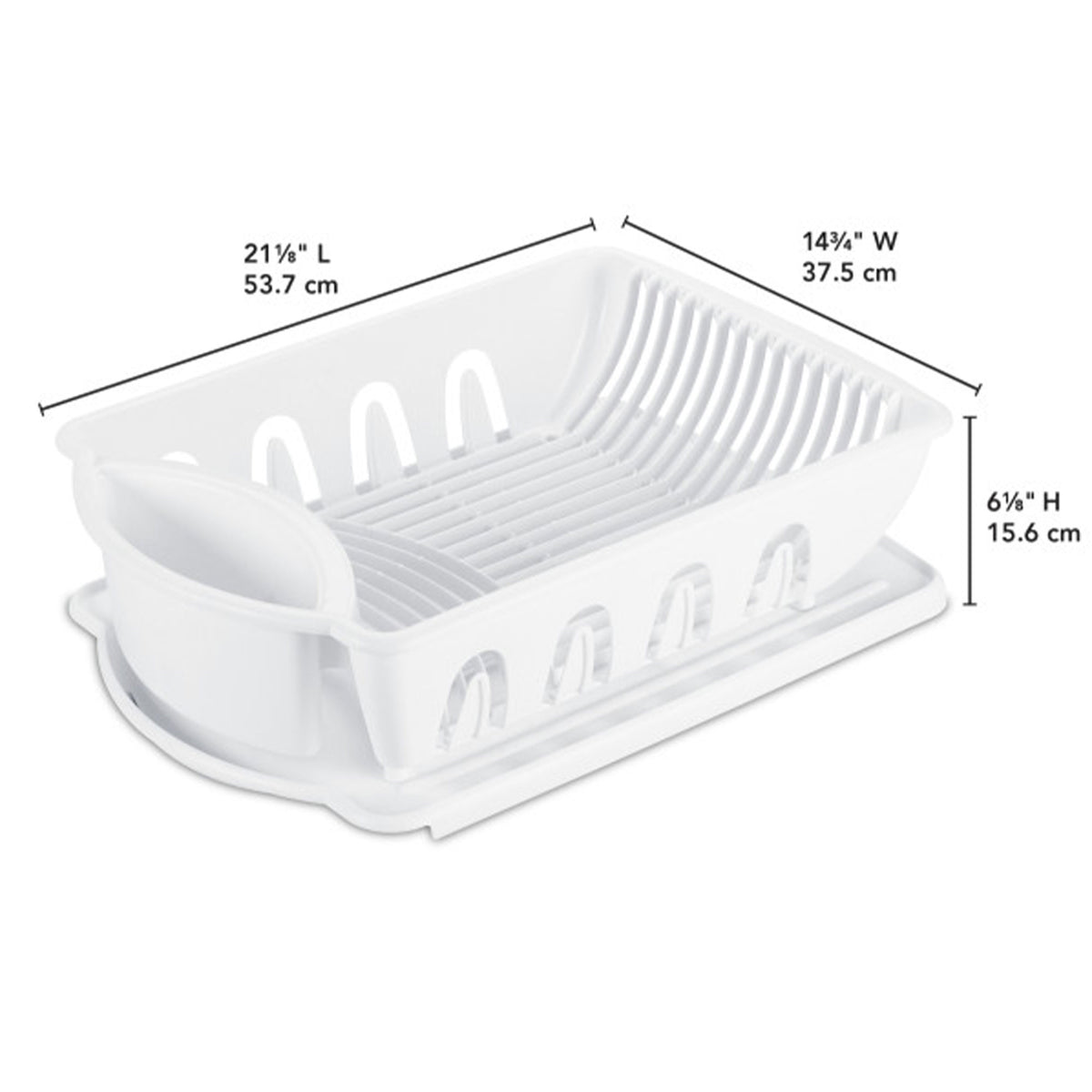 Sterilite Large 2-Piece Plastic Sink Set and Drain Board, White (Open Box)