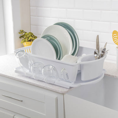 Sterilite Large 2-Piece Plastic Sink Set and Drain Board, White (Open Box)