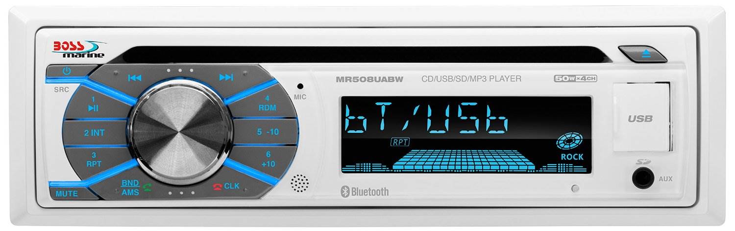 Boss CD/MP3 Marine/Boat In-Dash Player USB/AUX SD Receiver+Bluetooth | MR508UABW