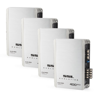 Sound Storm Evolution 400 W 4-Channel Full Range Class A/B Amplifier (4 Pack)