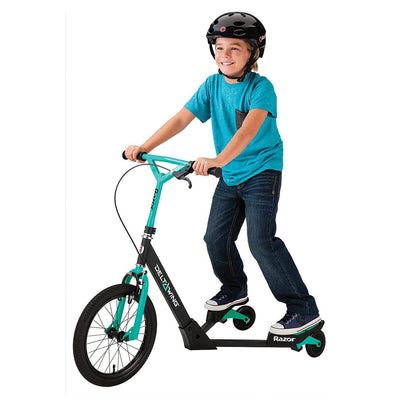 Razor DeltaWing Scooter 3-Wheel Motion Drop Handlebar, Teal & Black (Open Box)