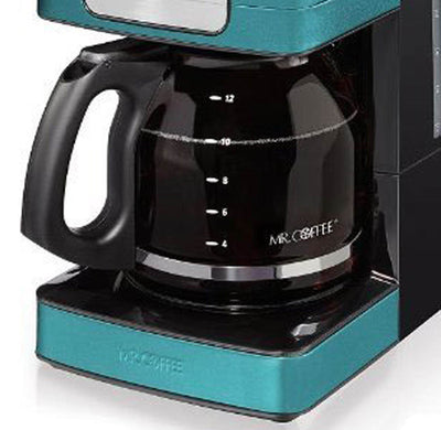 Mr. Coffee 12-Cup Digital Programmable Coffee Maker, Rare Turquoise (Open Box)