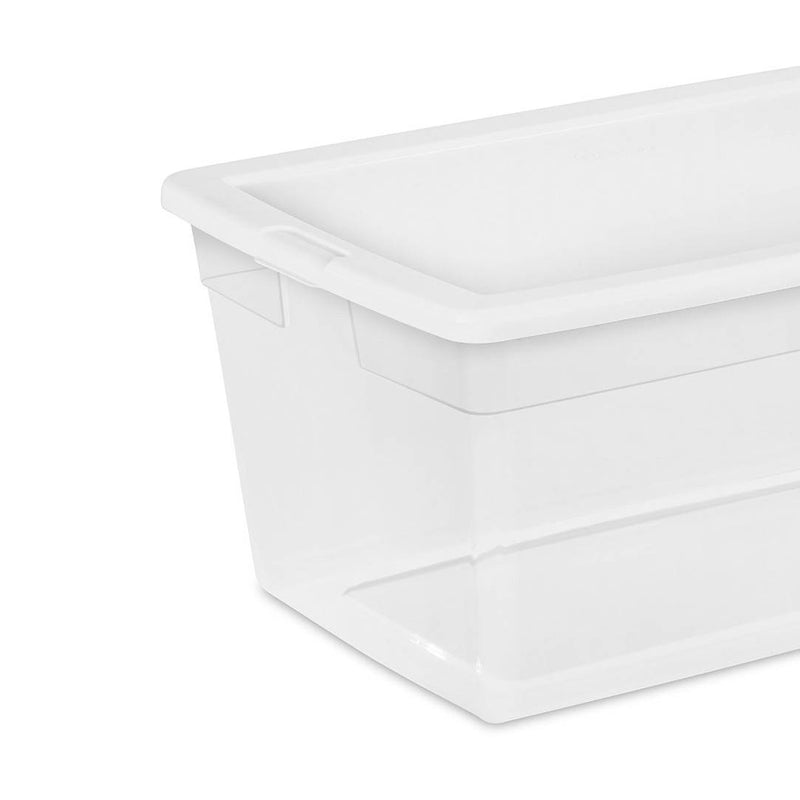 Sterilite 90 Qt Storage Box, Stackable Bin with Lid, Plastic Container, 4 Pack