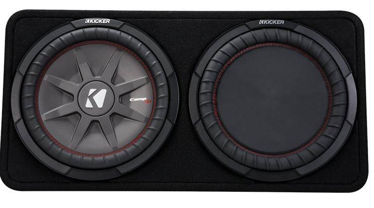 Kicker 43TCWRT122 1000W 12" 2-Ohm Slim Shallow Subwoofer+Box+Amplifier Car Kit