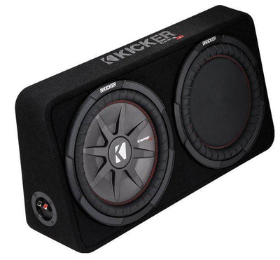 Kicker 43TCWRT124 1000W 12" 4-Ohm Slim Subwoofer with Box, Amplifier, & Amp Kit