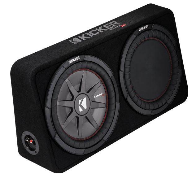 Kicker 12" 1000W Slim Shallow Subwoofer Enclosure and 1500W Amp with Wiring Kit