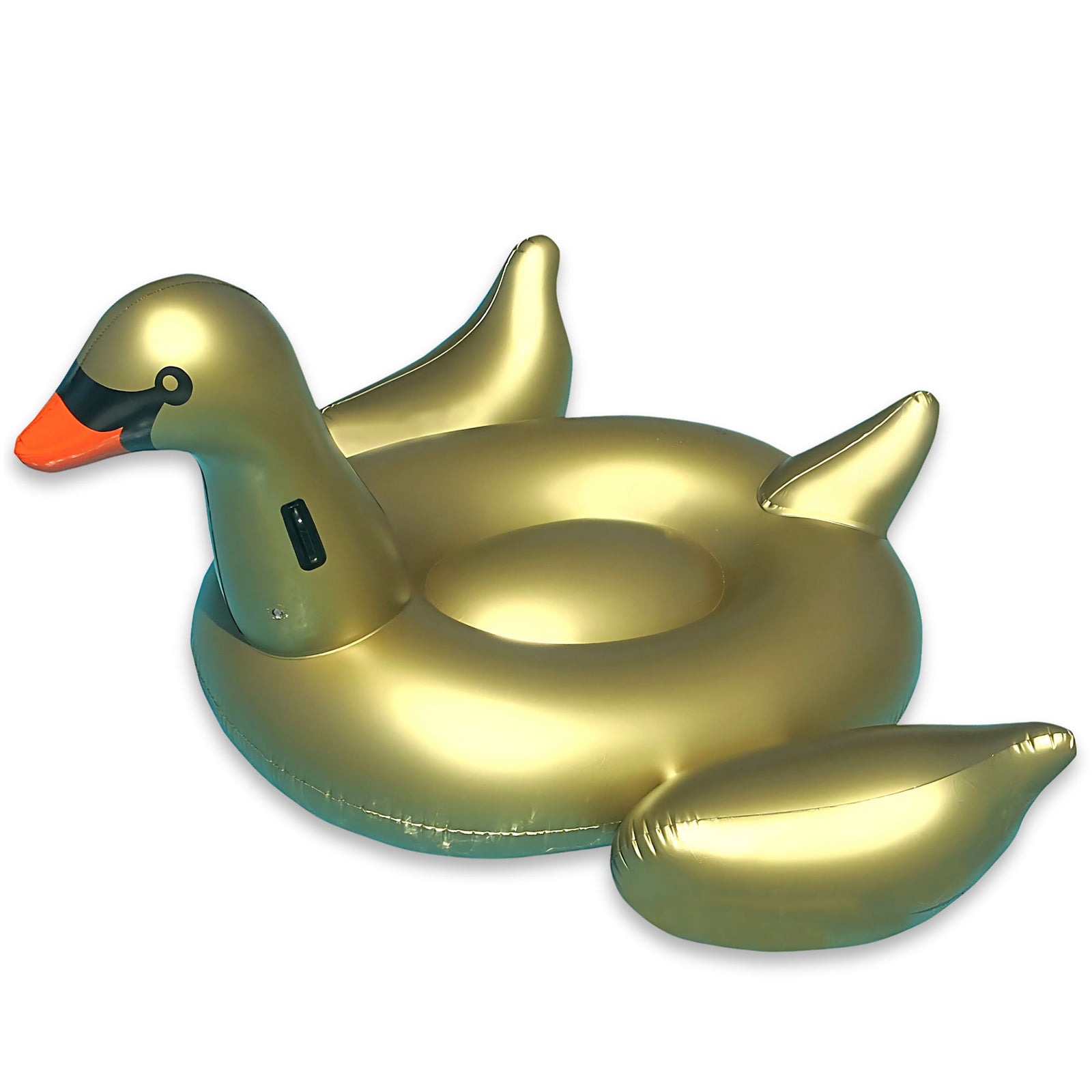 Swimline 90701 Giant 78" Inflatable Golden Swan Ride-On Pool Float Raft, Gold - VMInnovations