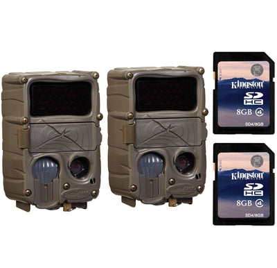 (2) CUDDEBACK C3 No Glow 20MP Black Flash Xchange IR Game Cameras + SD Cards