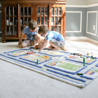 IVI 3D Play Carpets 59 x 39 Inch Traffic Educational Toddler Mat Rug, Medium - VMInnovations