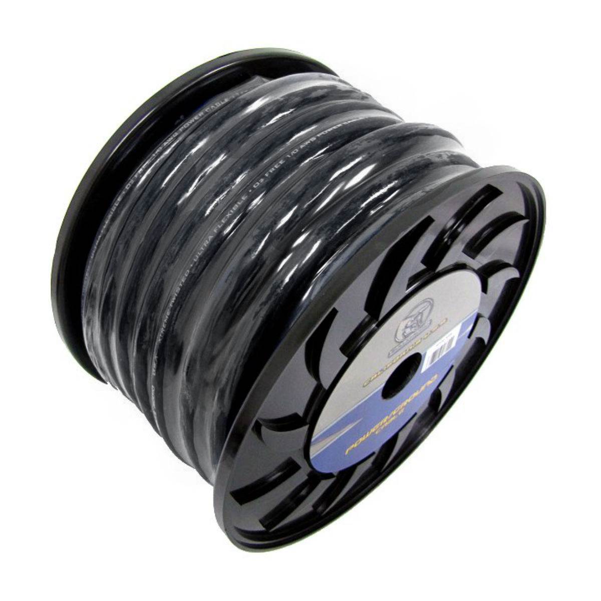 Bullz Audio BPE0.50BK 1/0 Gauge 50 FT Twisted Pro Power Ground Wire Cable, Black