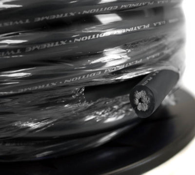 Bullz Audio BPE0.50BK 1/0 Gauge 50 FT Twisted Pro Power Ground Wire Cable, Black
