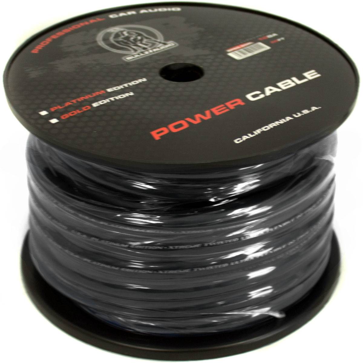 Bullz Audio BPE0.50BK 1/0 Gauge 50 FT Twisted Pro Power Ground Wire Cable, Black