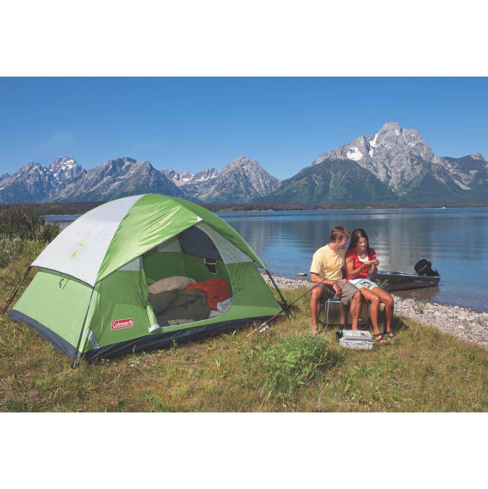 Coleman Sundome 4 Person Family Camping Hiking Dome Tent 8' x 7' (Open Box)