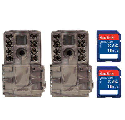 (2) Moultrie No Glow Invisible 12 MP Mini A20i IR Trail Game Cameras + SD Cards