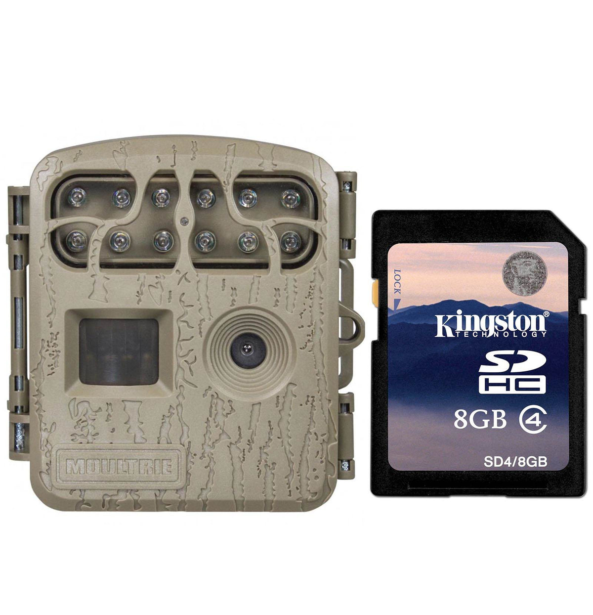 Moultrie Spy Micro Trail Hunting Game Camera + Memory Card | MCG-13034 + SD4-8GB
