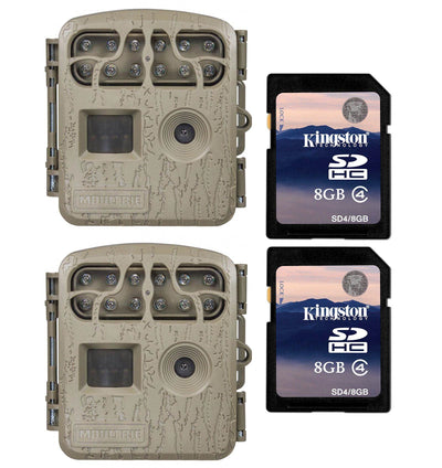 Moultrie Spy Micro Hunting Game Camera (2 Pack) + 2 SD Memory Cards (2 Pack)