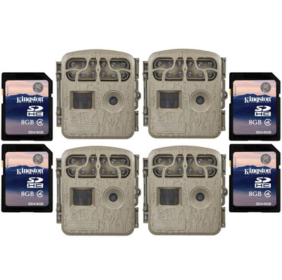4 Moultrie Spy Micro Game Cameras + 4 SD Cards | 4 x MCG-13034 + 4 x SD4-8GB