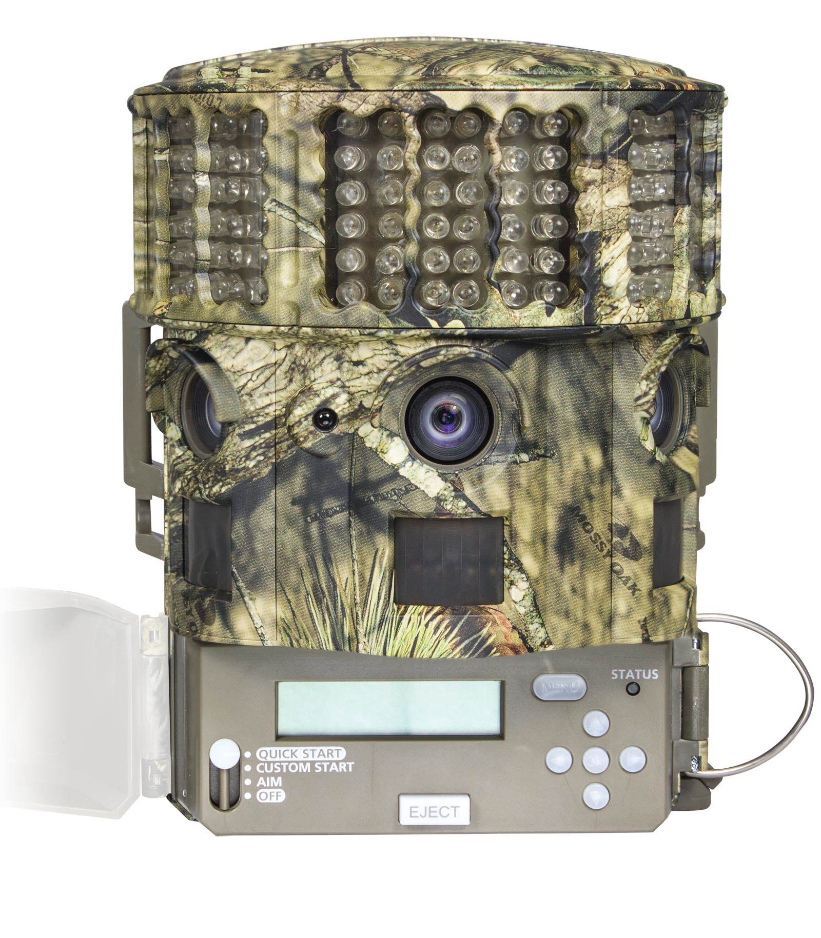 (2) Moultrie No Glow 14MP Panoramic 180i IR Game Hunting Cameras + SD Cards