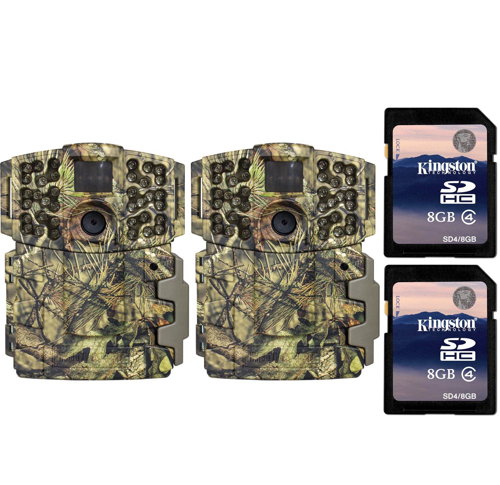 Moultrie No Glow Invisible 20MP Mini 999i IR Trail Game Cameras (2) + SD Cards