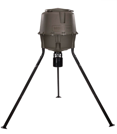 Moultrie 30 Gal Adjustable Height Quick-Lock Tripod Deer Feeder w/ Plate Kit
