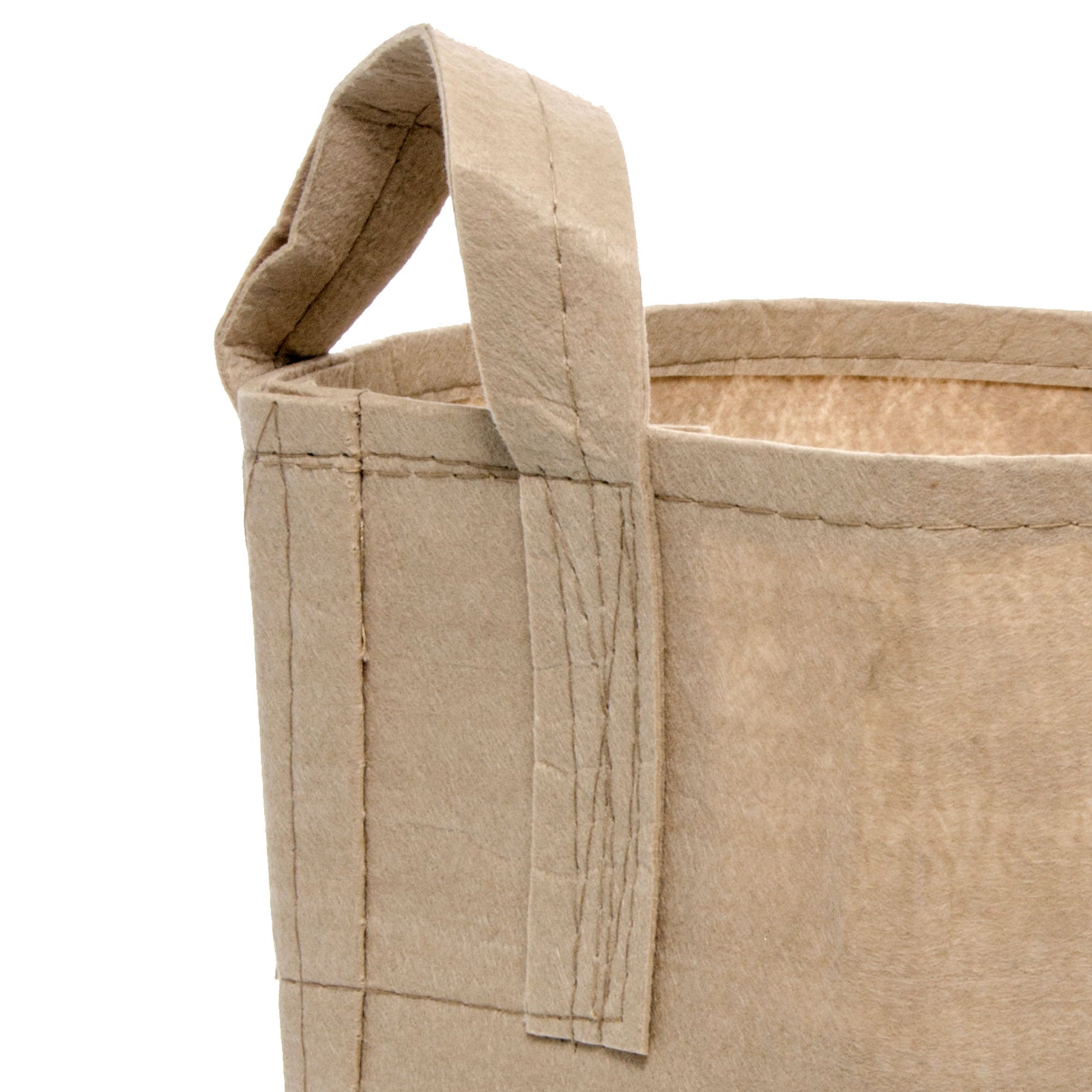 Hydrofarm 15 Gallon 17" x 6" Dirt Pot Flexible Portable Planter with Handle, Tan - VMInnovations