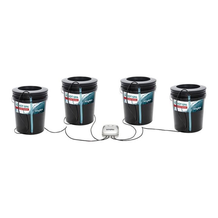 Active Aqua Root Spa 4 Bucket Deep Water 5 Gallon Culture System, Black (2 Pack)