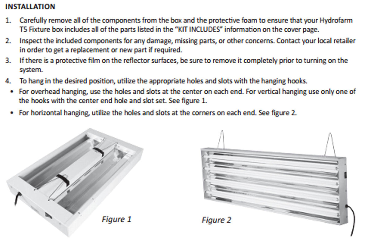 Hydrofarm Agrobrite 192W 8-Tube Fluorescent Fixture + Lamps, FLT28 (Open Box)
