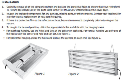Hydrofarm Agrobrite 192W 8-Tube Fluorescent Fixture + Lamps, FLT28 (Open Box)