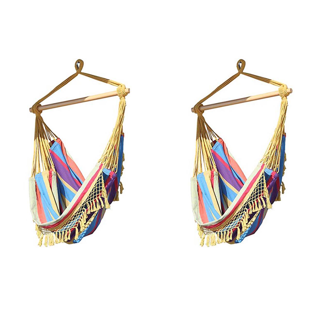 2-Pack Vivere Tightly-Woven Brazilian Hammock Chairs, Paradise | 2 x B523