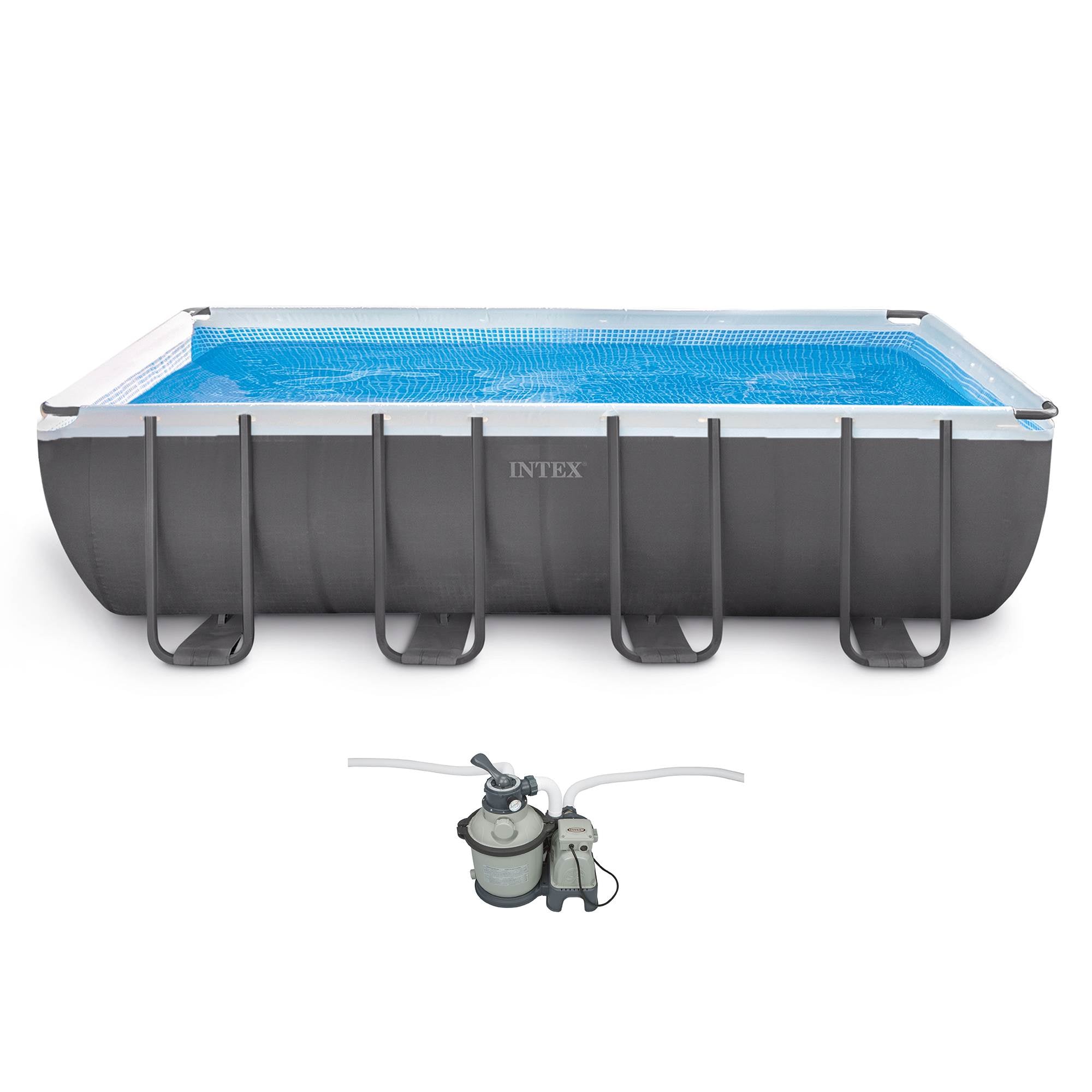 Intex 18' x 9' x 52" Rectangular Ultra Frame Above Ground Pool Set | (Open Box)