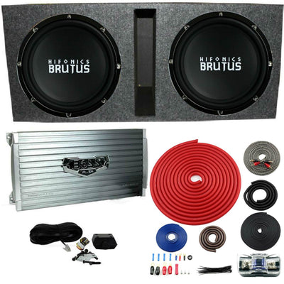 Hifonics BRZ15D4 Vented Bass Package - 2) 15" Subwoofers, 2 Ch. Amp, Box & Wire