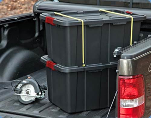 4 Sterilite 27-Gallon Industrial Tote + Sterilite 16-Gallon Lockable Footlocker