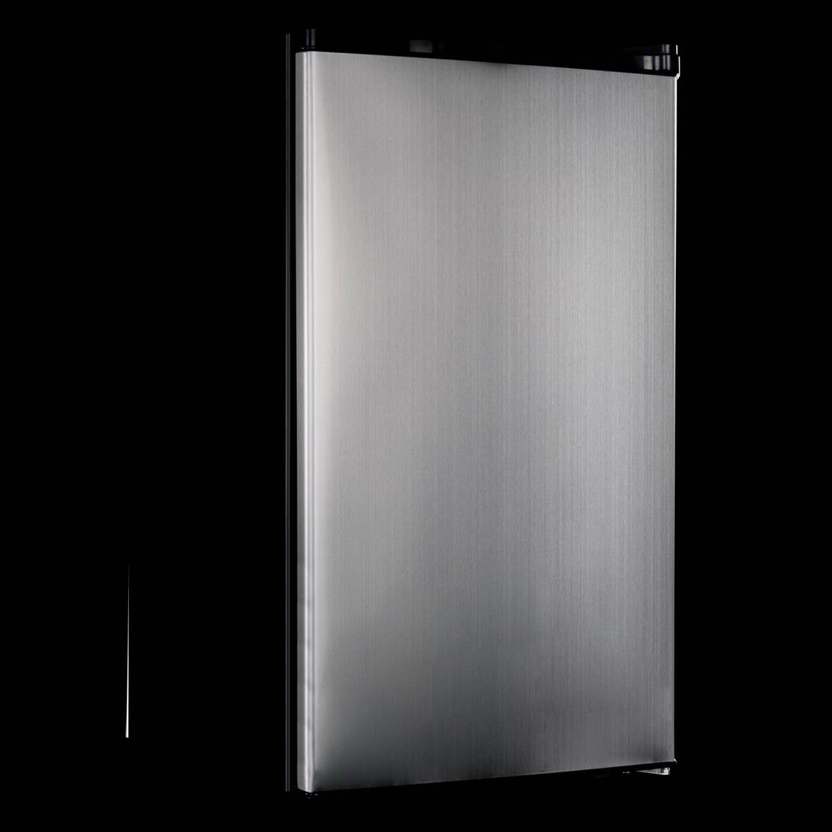 Haier 4-Cubic Foot Compact Fridge With Freezer, Stainless Steel (Open Box)