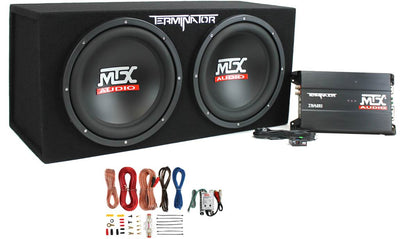 MTX TNP212D2 12" 1200W Car Loaded Subwoofer +Sub Box+Amplifier+Amp Kit+Converter