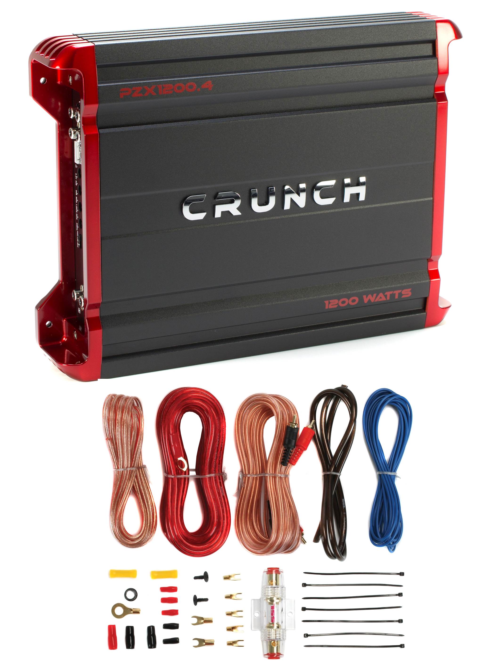 Crunch PZX1200.4 1200 Watt 4 Channel Car Amplifier Power Stereo Amp + Wiring Kit