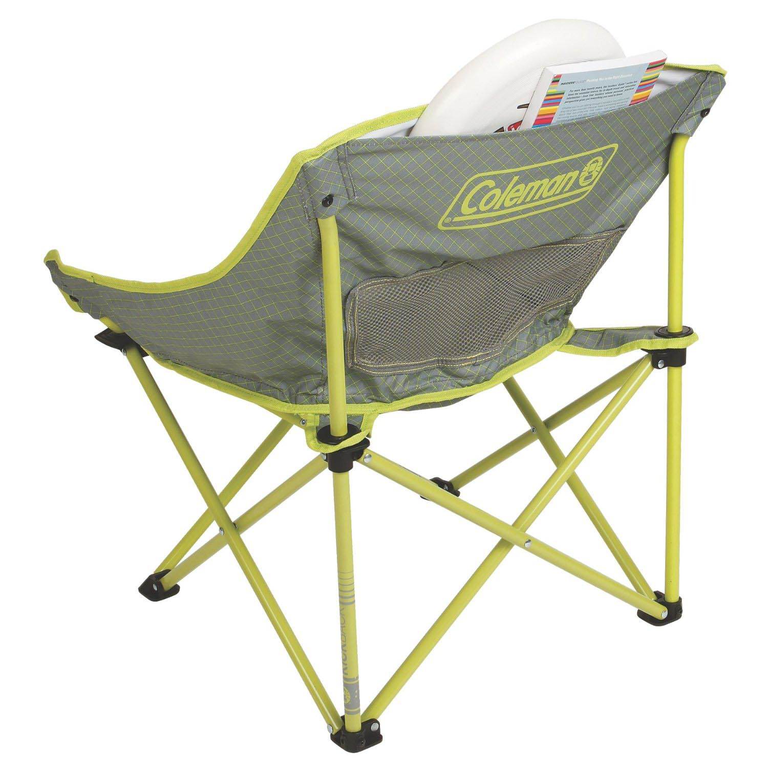Coleman 26-Inch Cooling Mesh Portable Kickback Breeze Chair, Lime (Open Box)