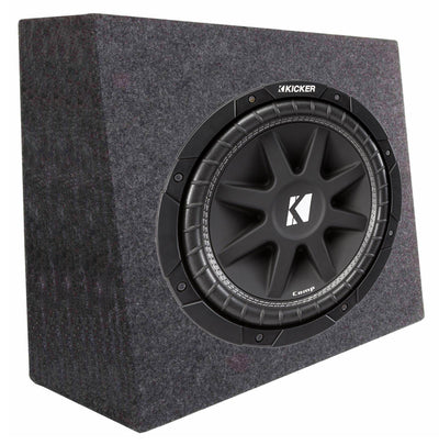 KICKER 43C124 12" 300W Car Subwoofer and Single 12" Subwoofer Box Enclosure