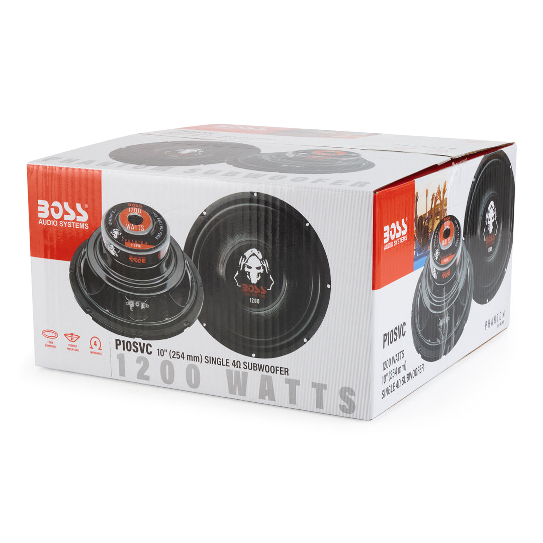 Boss Audio 10-Inch Single Voice Coil 1200 Watt Max Subwoofer (2 Pack) | P10SVS - VMInnovations