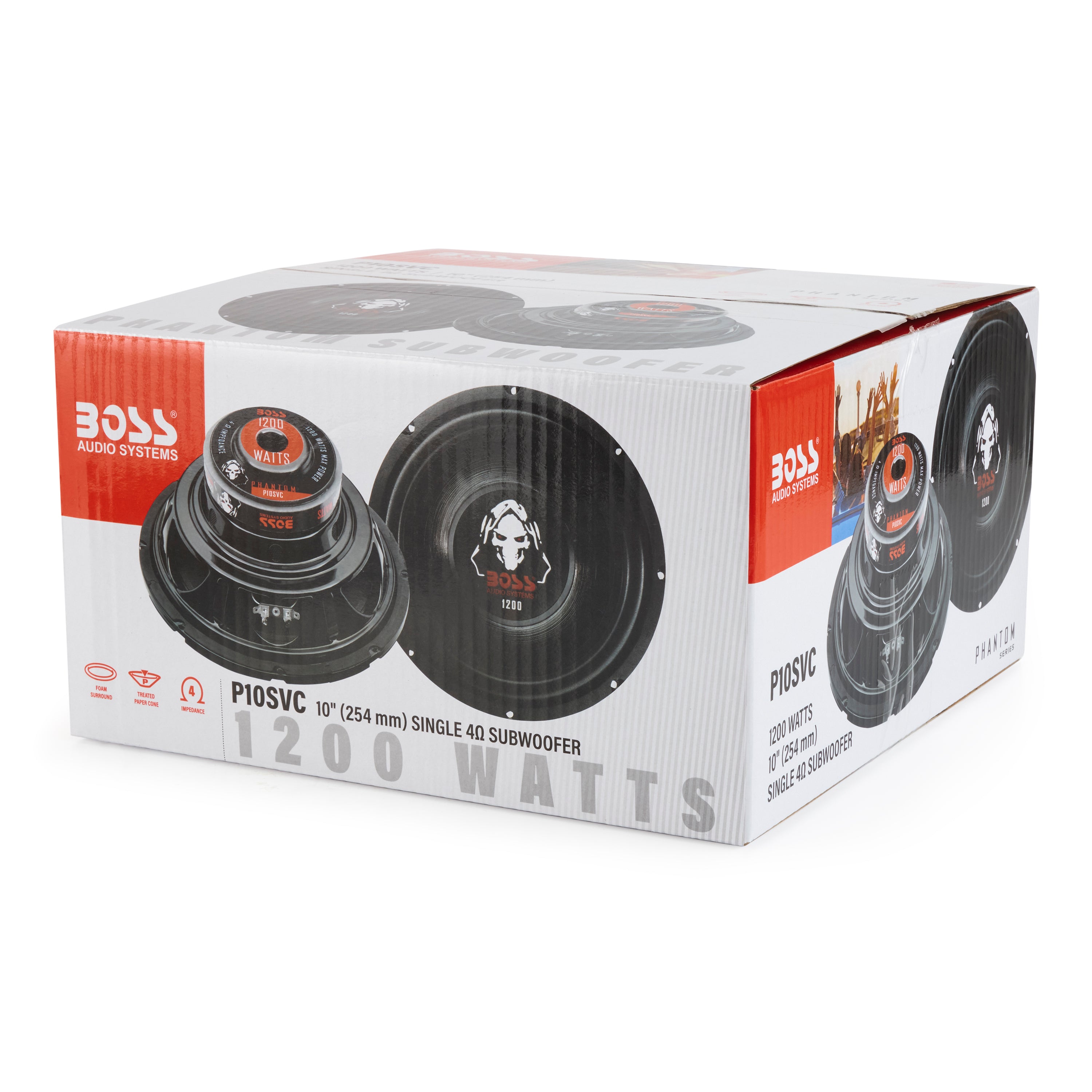 Boss Audio 10-Inch Single Voice Coil 1200 Watt Max Subwoofer (4 Pack) | P10SVS - VMInnovations