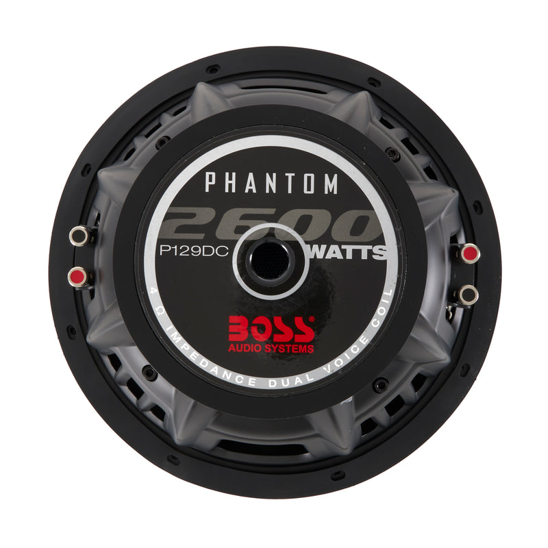 Boss Audio P129DC Phantom 12" 2600 Watt Max Power 4 Ohm DVC Car Audio Subwoofer