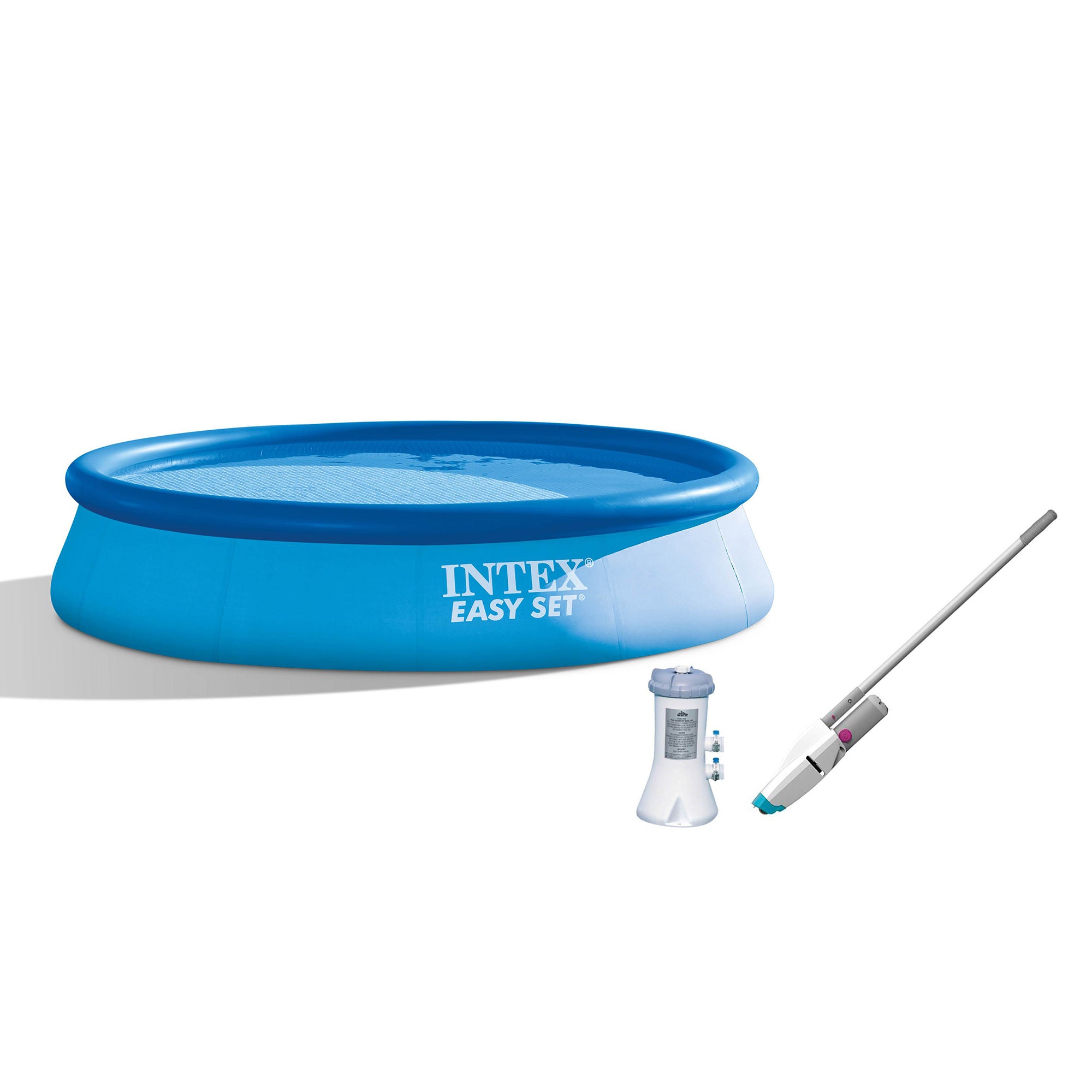 Intex 12' x 30" Easy Set Pool with Filter Pump & Kokido Telsa Handheld Vacuum