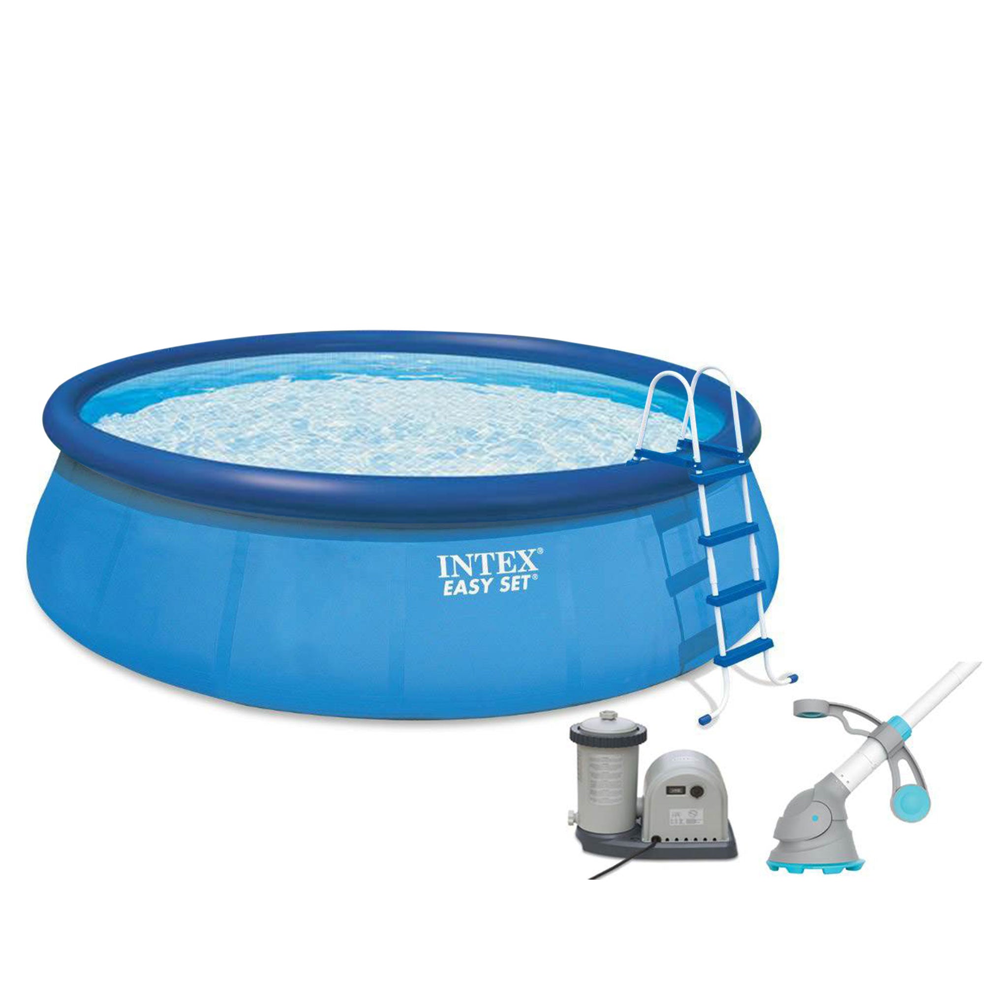 Intex 18ft x 48in Easy Set Above Ground Pool with Pump & Krill Automatic Vacuum