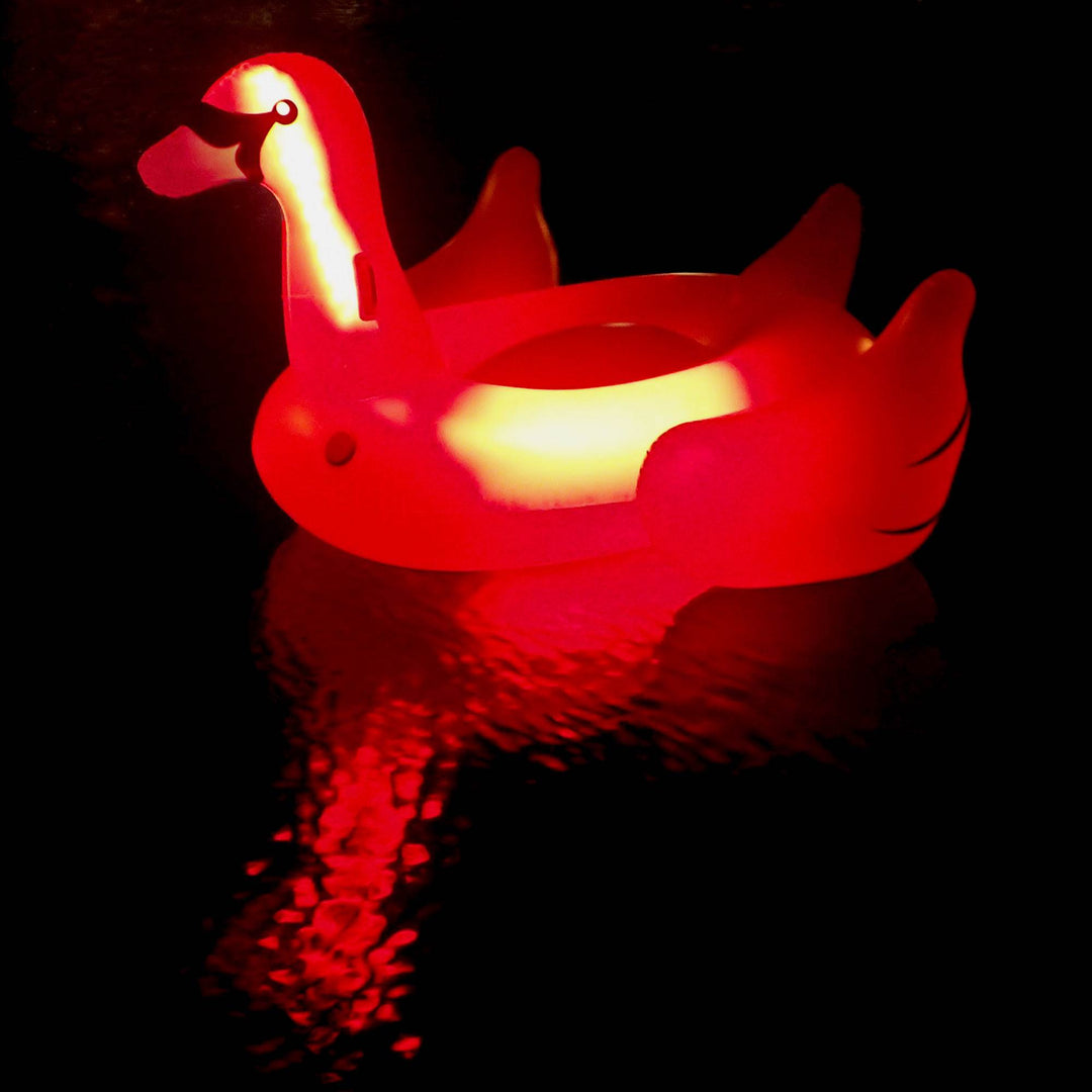 Swimline Giant Inflatable Transparent LED Light-Up Ride-On Swan Float (Open Box)