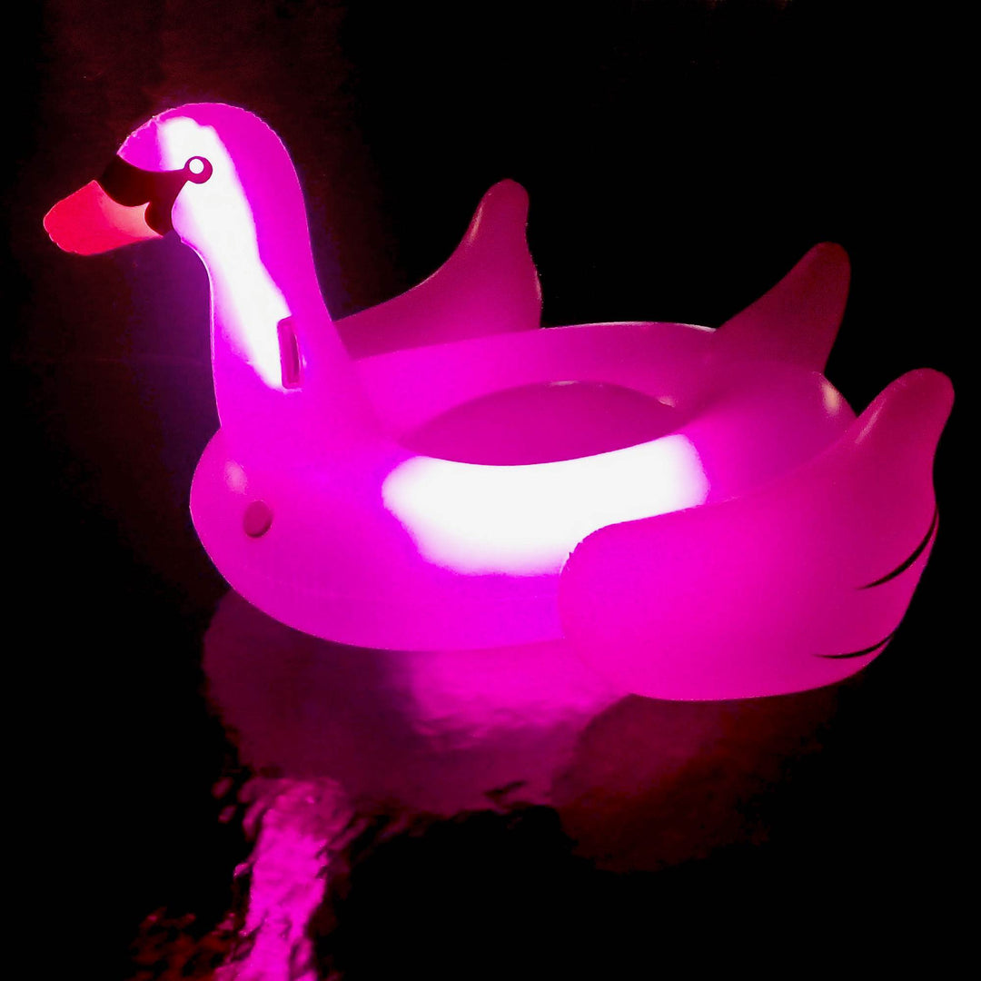 Swimline Giant Inflatable Transparent LED Light-Up Ride-On Swan Float (Open Box)