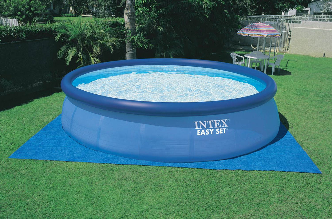 Intex 15ft x 42in Easy Set Inflatable Round Family Swimming Pool & Pump, Vacuum