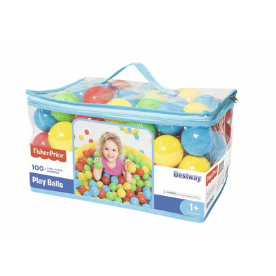 Bestway Fisher Price Small Plastic Multi-Colored Play Balls, 100 Count (Used)