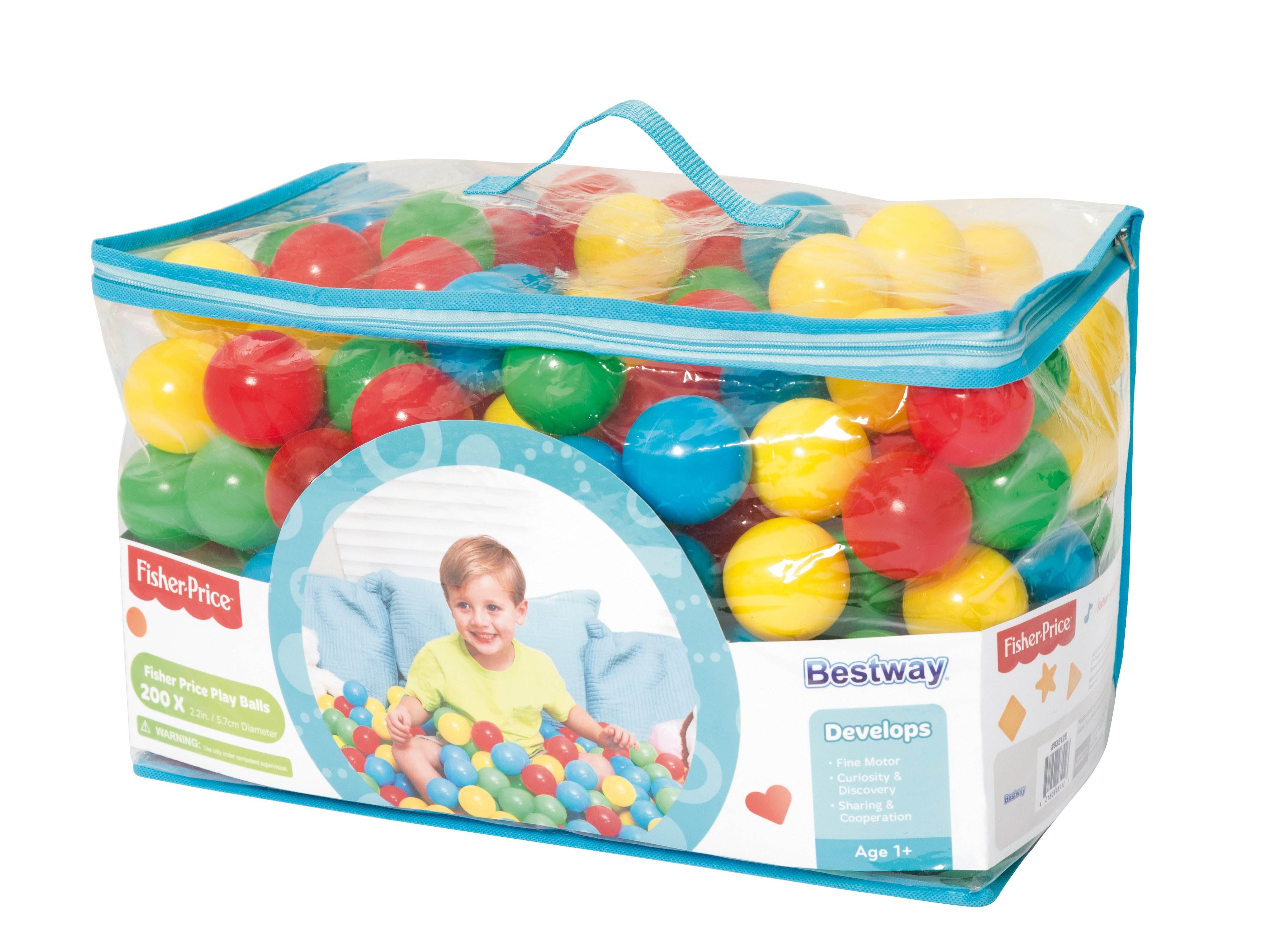Bestway Fisher Price Small Plastic Multi-Colored Play Balls 200 Count (Open Box)