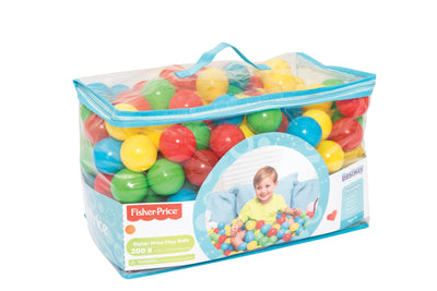 Bestway Fisher Price Small Plastic Multi-Colored Play Balls 200 Count (Open Box)