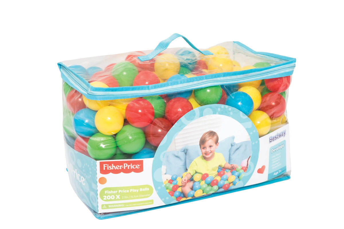 Bestway Fisher Price Small Plastic Multi-Colored Play Balls 200 Count (Open Box)