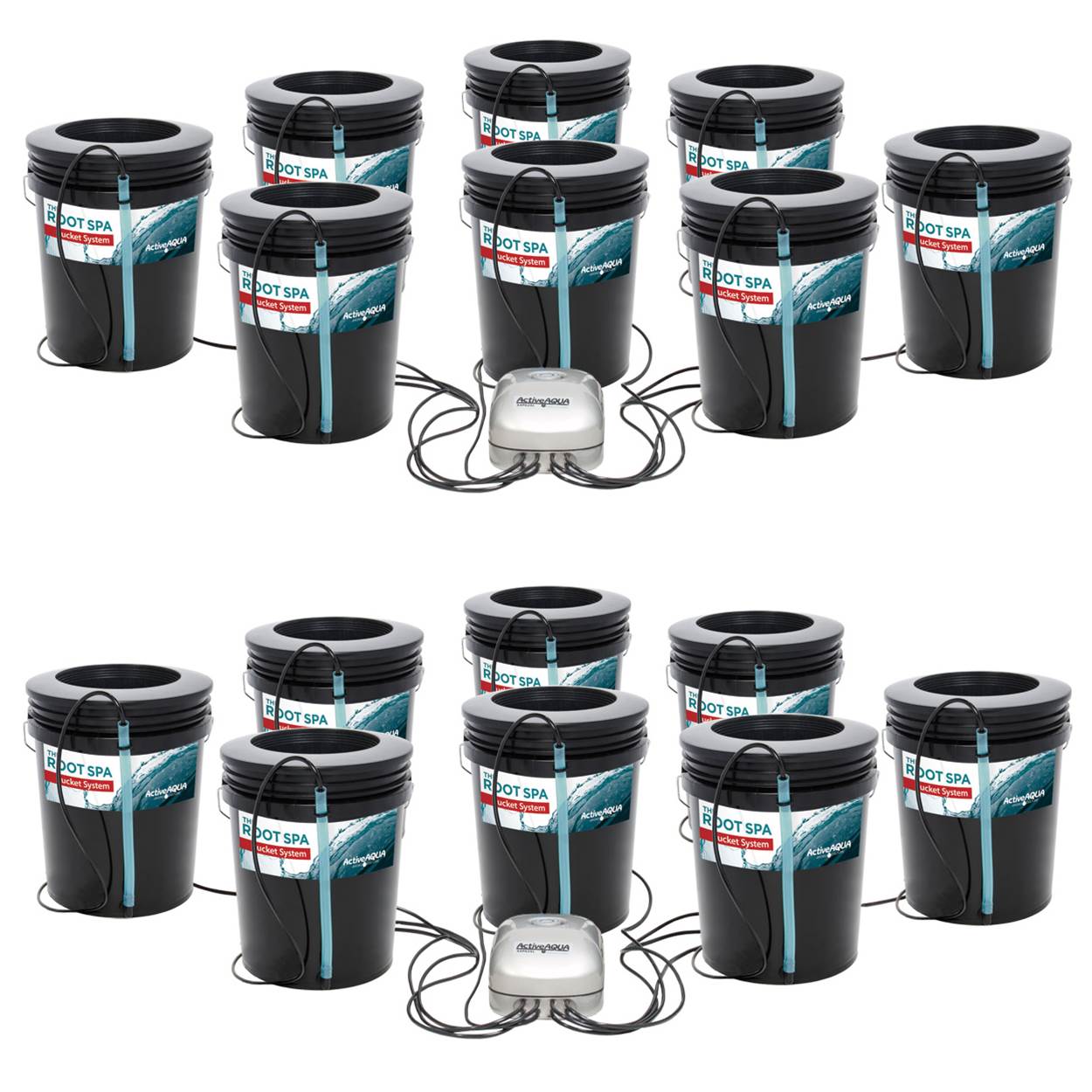 Active Aqua Root Spa 5-Gallon 8-Bucket Deep Water Culture System (2 Pack) - VMInnovations